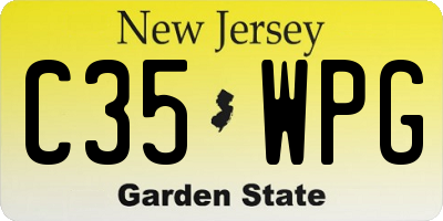 NJ license plate C35WPG