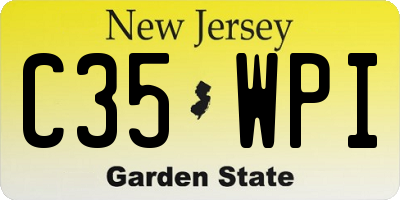 NJ license plate C35WPI