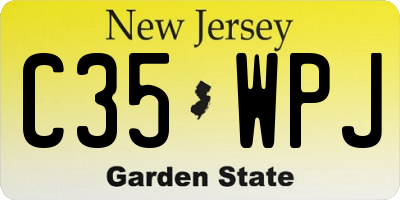NJ license plate C35WPJ