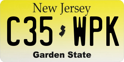 NJ license plate C35WPK