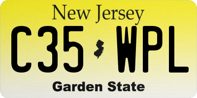 NJ license plate C35WPL