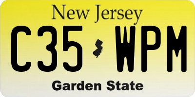 NJ license plate C35WPM