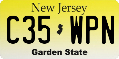 NJ license plate C35WPN