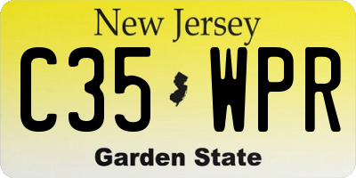 NJ license plate C35WPR