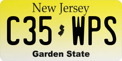 NJ license plate C35WPS