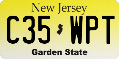 NJ license plate C35WPT