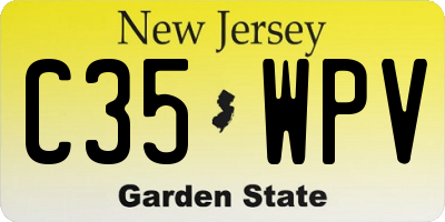 NJ license plate C35WPV
