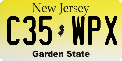 NJ license plate C35WPX