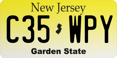 NJ license plate C35WPY