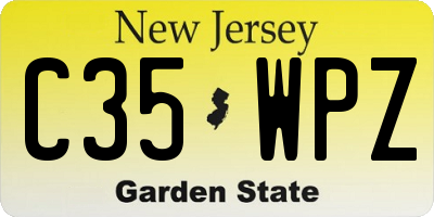 NJ license plate C35WPZ