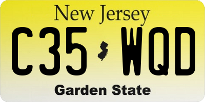 NJ license plate C35WQD
