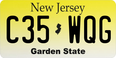 NJ license plate C35WQG