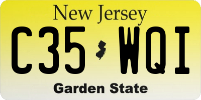 NJ license plate C35WQI