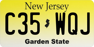 NJ license plate C35WQJ