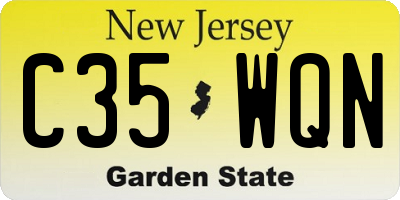 NJ license plate C35WQN