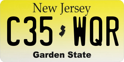 NJ license plate C35WQR
