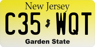 NJ license plate C35WQT
