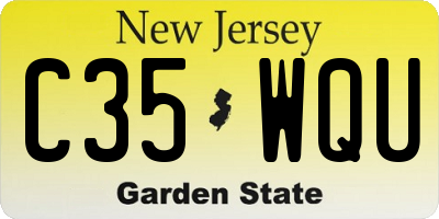 NJ license plate C35WQU