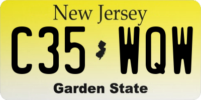 NJ license plate C35WQW