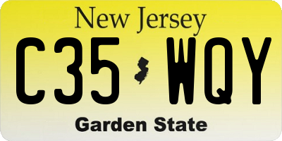 NJ license plate C35WQY