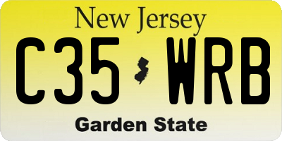 NJ license plate C35WRB