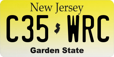 NJ license plate C35WRC