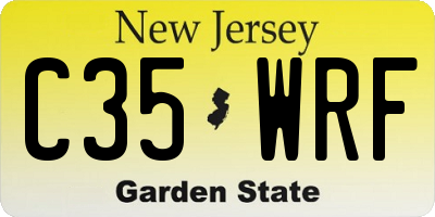 NJ license plate C35WRF