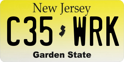NJ license plate C35WRK