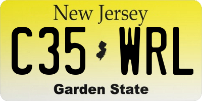 NJ license plate C35WRL