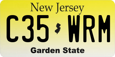 NJ license plate C35WRM