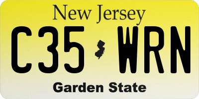 NJ license plate C35WRN