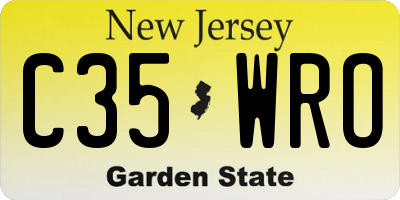 NJ license plate C35WRO