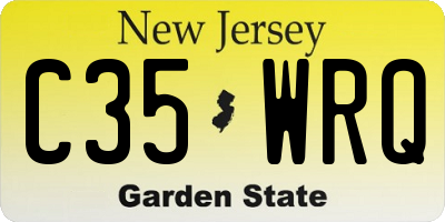 NJ license plate C35WRQ