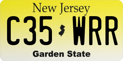 NJ license plate C35WRR