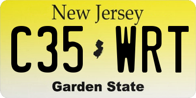 NJ license plate C35WRT
