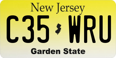 NJ license plate C35WRU