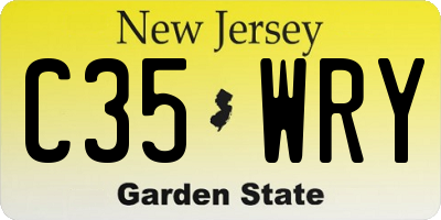 NJ license plate C35WRY