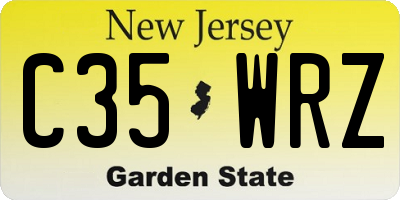 NJ license plate C35WRZ