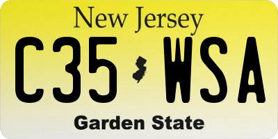 NJ license plate C35WSA