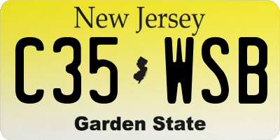 NJ license plate C35WSB