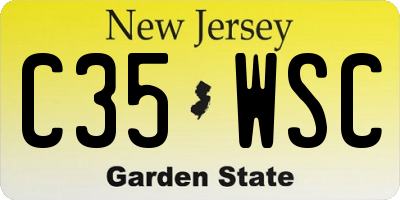 NJ license plate C35WSC