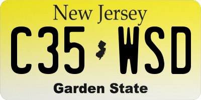 NJ license plate C35WSD