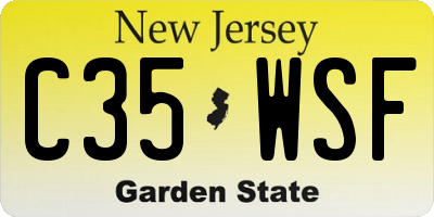 NJ license plate C35WSF