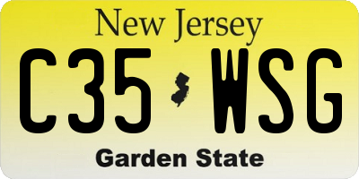 NJ license plate C35WSG