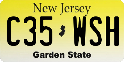 NJ license plate C35WSH