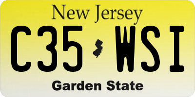 NJ license plate C35WSI