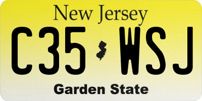 NJ license plate C35WSJ