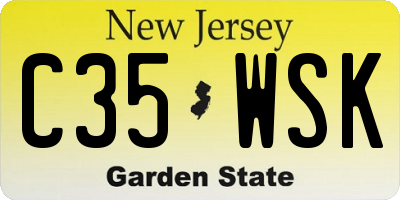 NJ license plate C35WSK
