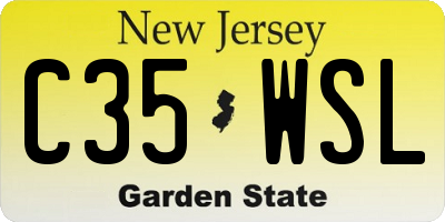 NJ license plate C35WSL