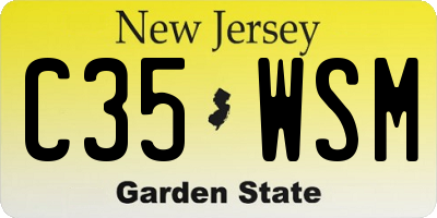 NJ license plate C35WSM